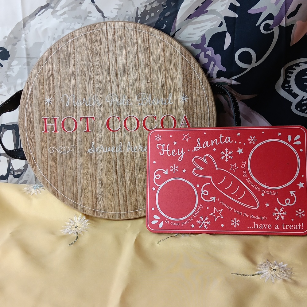 Two trays for Christmas. One treat tray for santa one for cocoa in white & red.